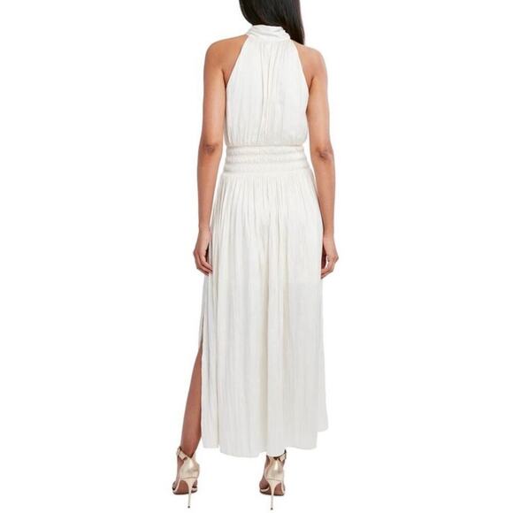 BCBGMAXAZRIA Broomstick Satin Pleated Smocked Halter Maxi Dress XS NEW - Picture 3 of 8
